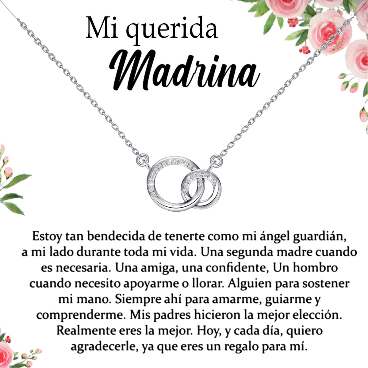 TGBJE Madrina necklace close-up gift-ready godmother proposal detail