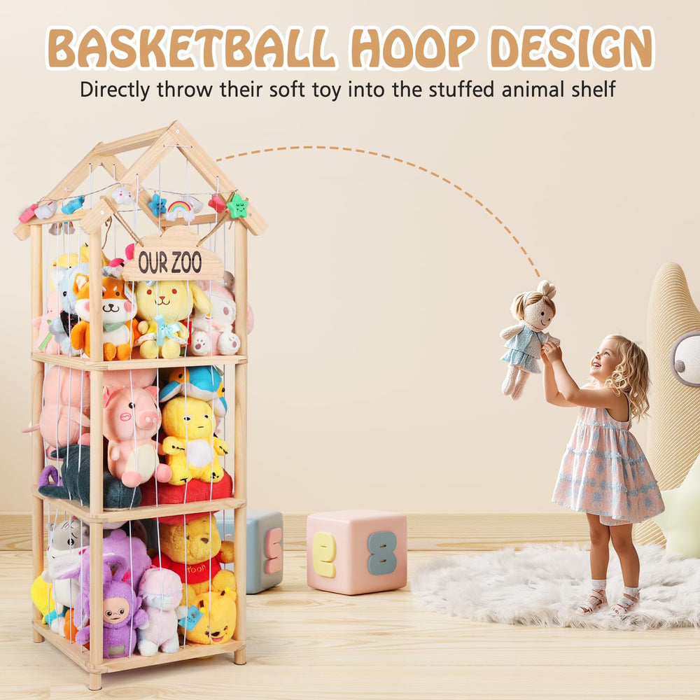 TGS spacious design fits over fifty plush toys, keeping rooms organized.