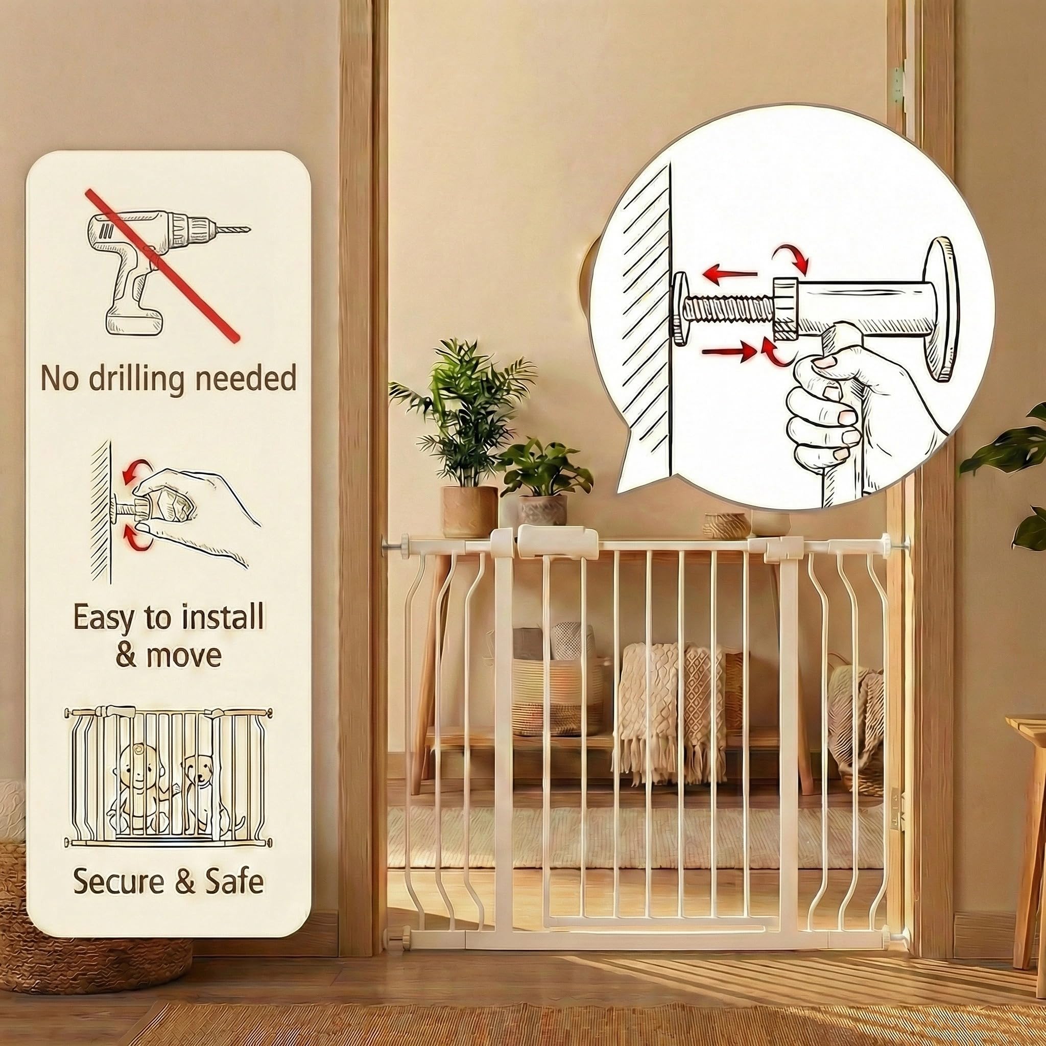 Thasamm auto-close 180-degree opening supports smooth entry and exit