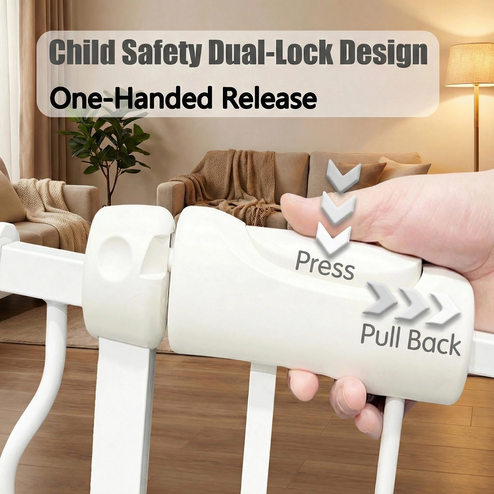Thasamm double-lock system for reliable, one-handed gate protection