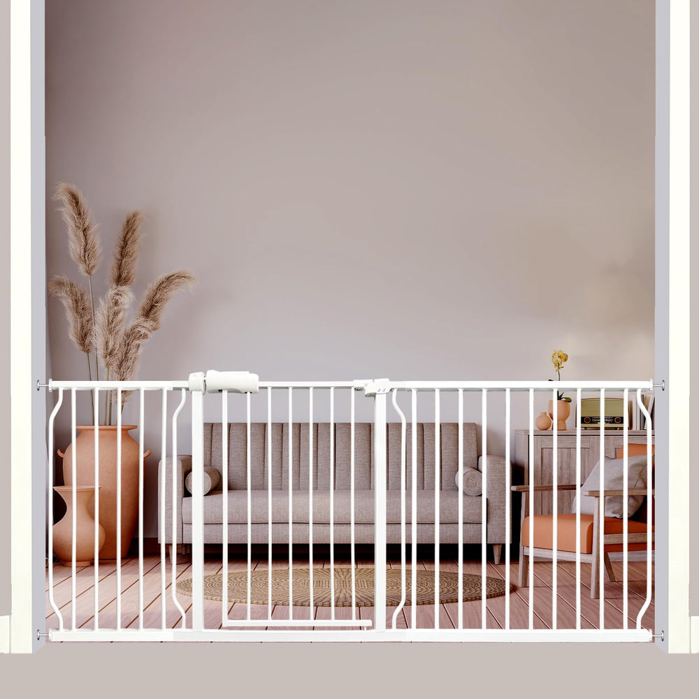 Thasamm extra wide gate extended for large openings with secure, tool-free setup
