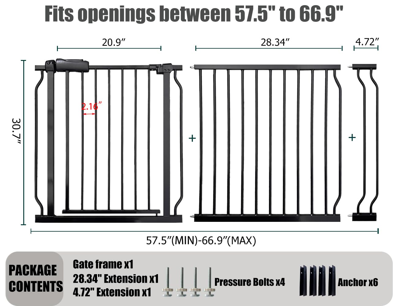 Thasamm extra wide gate swing door enables one handed passage with a baby