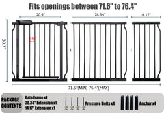 Thasamm gate swing door 20.9-inch opening for easy one-handed passage
