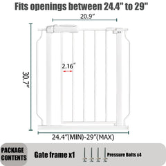Thasamm pressure-mounted gate set up without drilling, quick wall-friendly installation.