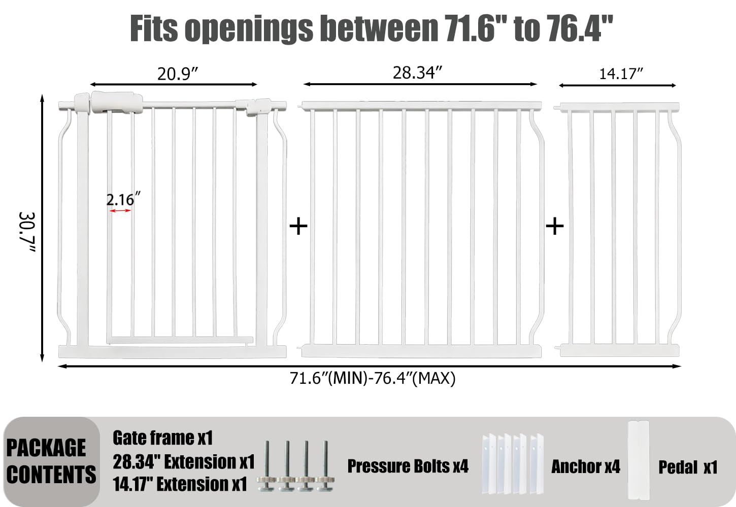 Thasamm swing door enabling easy passage while supervising baby