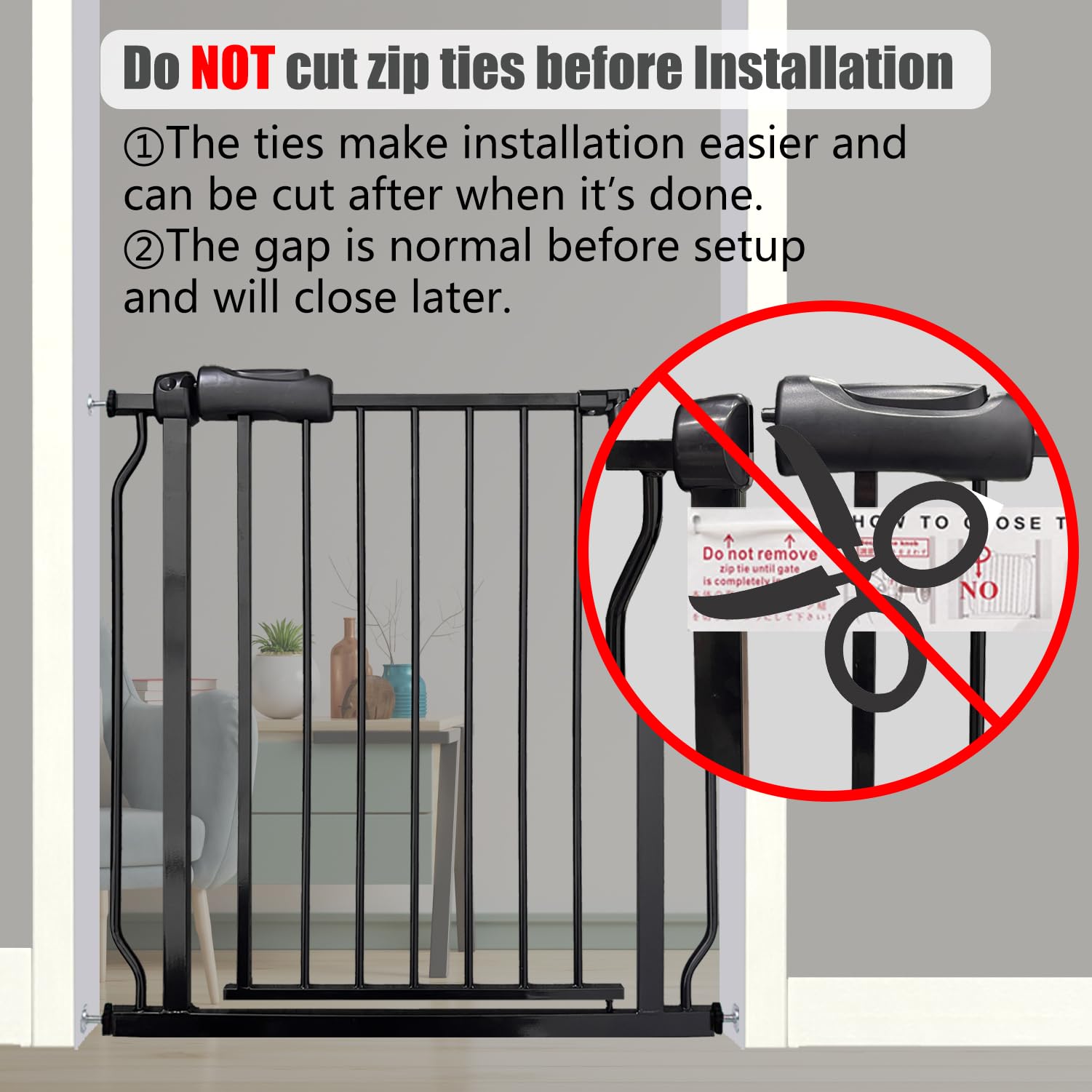 Thasamm walk-through gate features a 20.9-inch swing door.