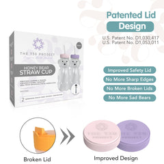 The 730 Project Honey Bear straw cup 2-pack packaging shows convenient, leak-resistant design for families