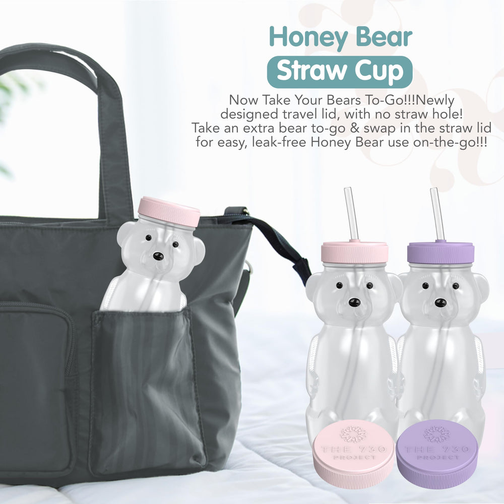 The 730 Project Honey Bear straw cup 8 oz with travel lid in Unicorn color for on-the-go sipping