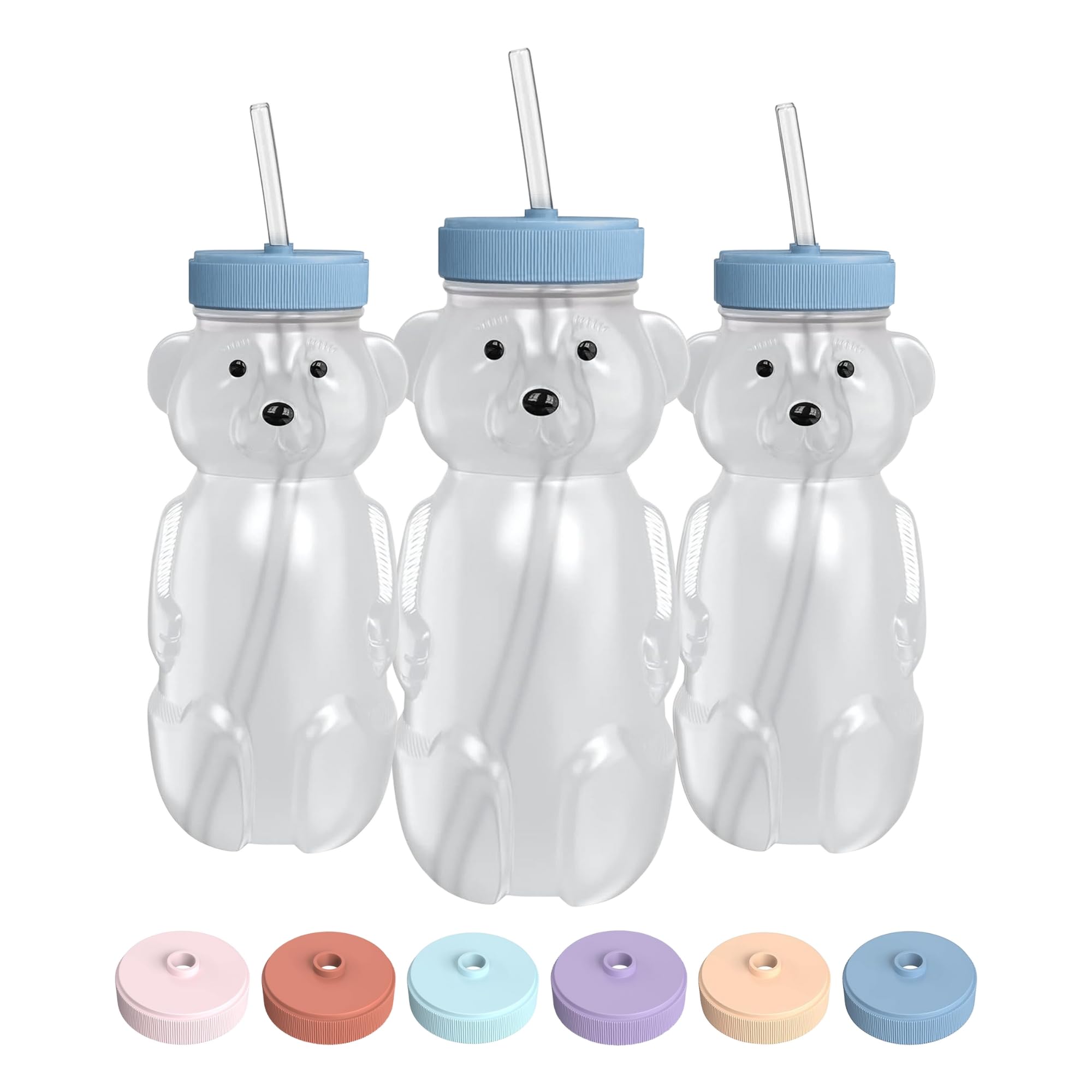 The 730 Project Honey Bear straw cup with a safety closed lid for safe baby drinking.