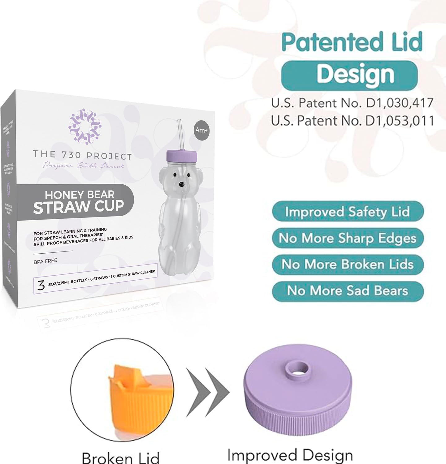 Sippy cups on the go for water, juice, and smoothies with the honey bear design.