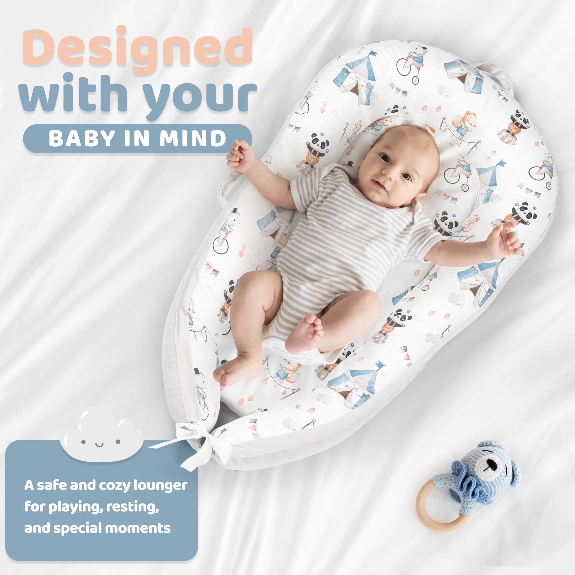 The Baby Room lounger cover is removable and machine washable
