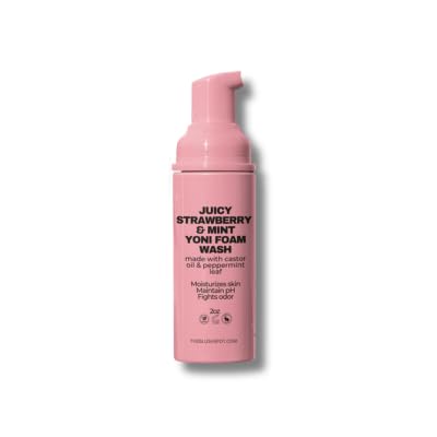 The Blush Spot Strawberry Foaming Wash bottle with pump for gentle external care.
