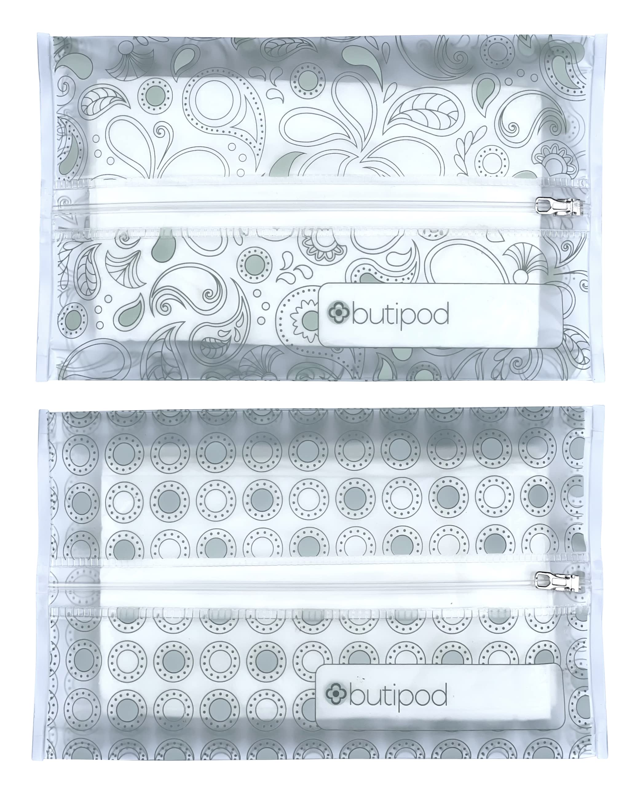 The Buti-Bag Co two-pack wipe dispenser is travel-ready and refillable.