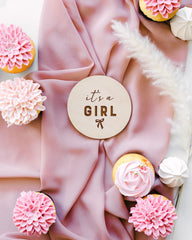 The Cotton & Canvas Co. Engraved birth-announcement disc, ideal for baby showers.