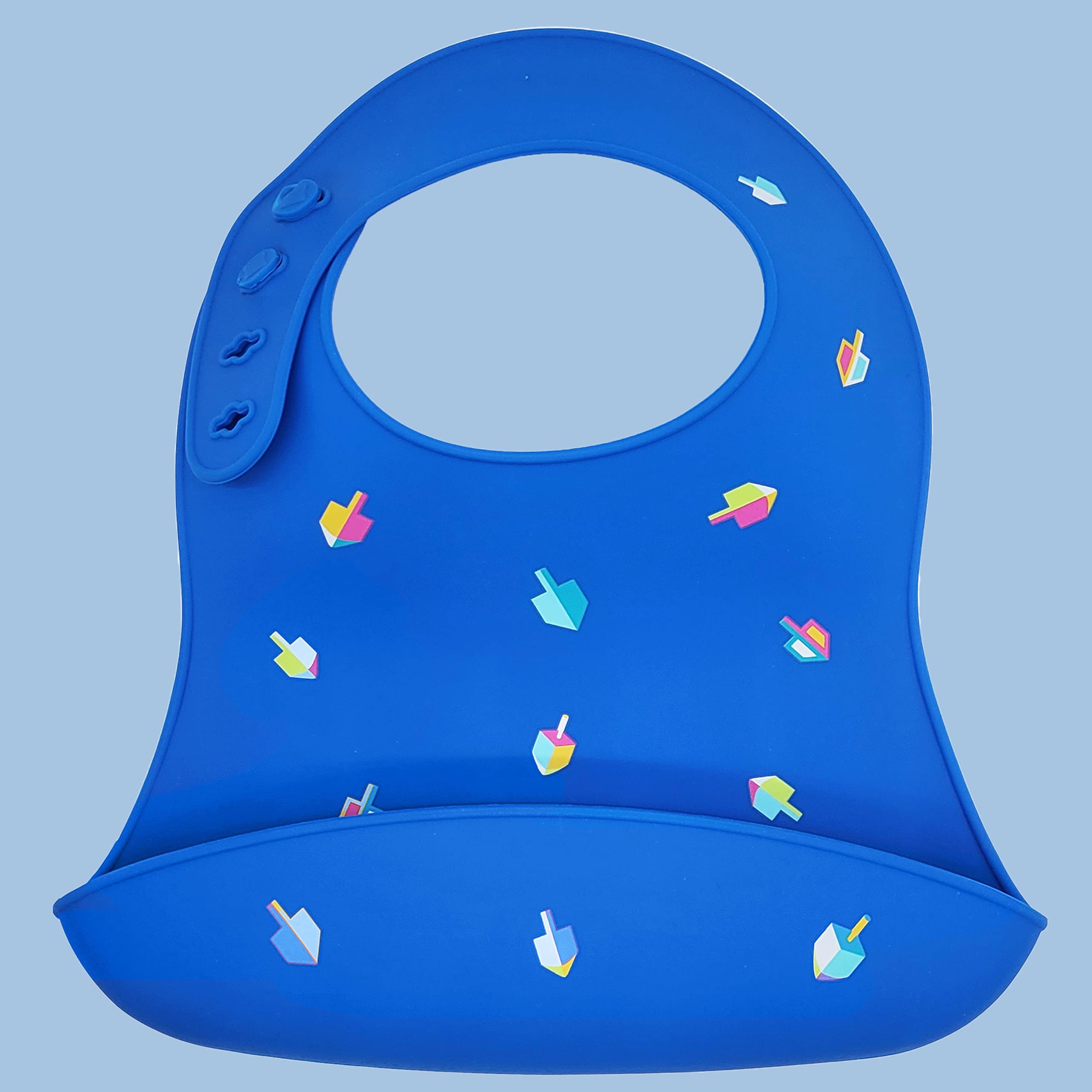The Dreidel Company Hanukkah bib cotton fabric for comfort.