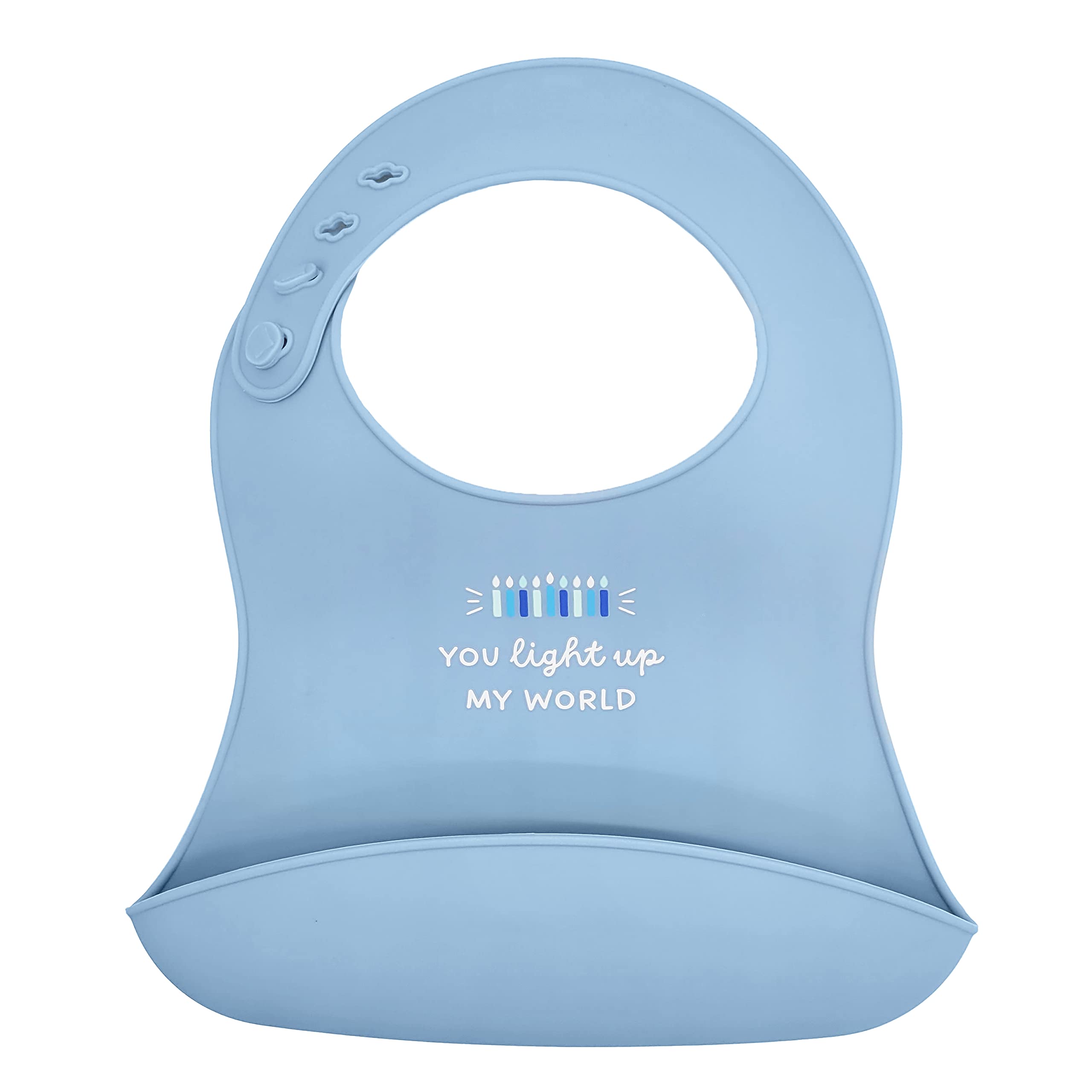 The Dreidel Company you light up my world design bib during Hanukkah