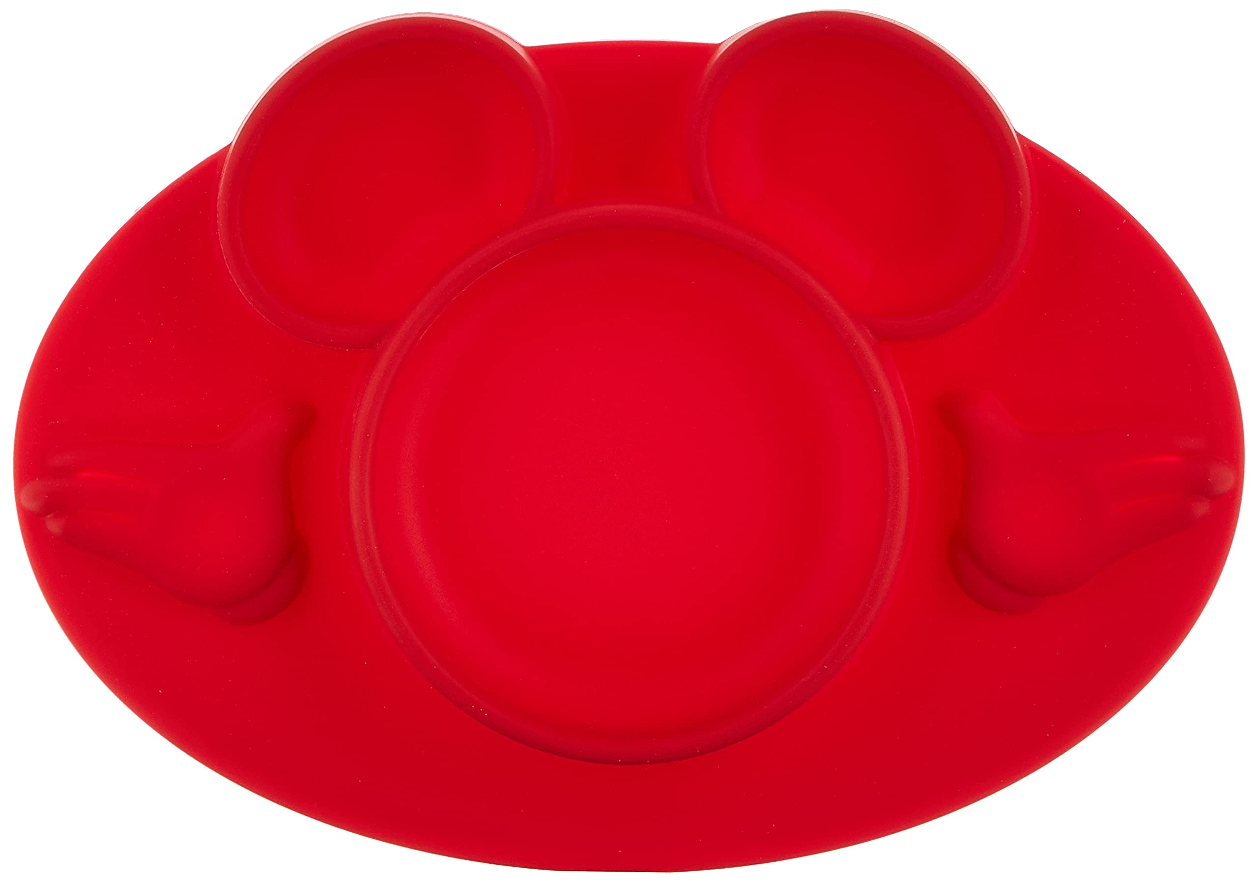 The First Years Mickey Mouse silicone place-mat red with non-slip base for mess-free meals.
