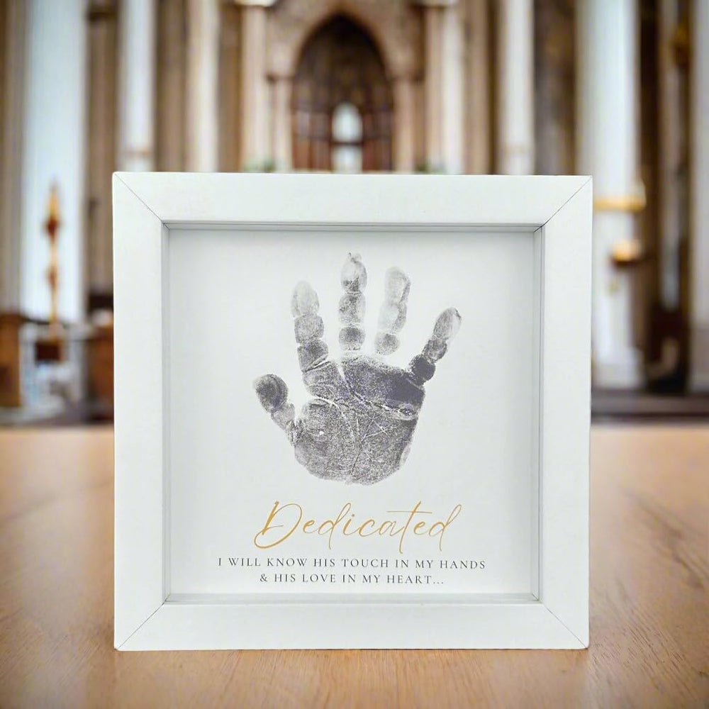 Dedicated handprint space in The Grandparent Gift Co frame for personalization