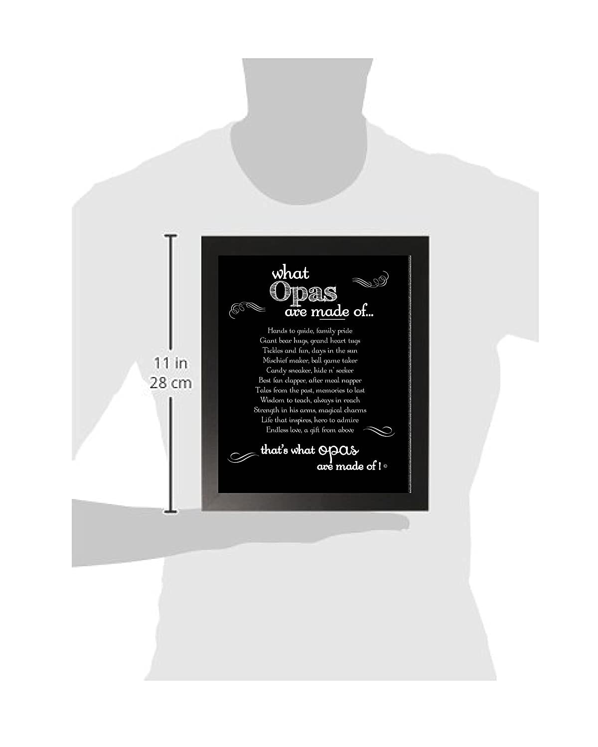 Poem-framed Opa gift supports wall or table display in any space