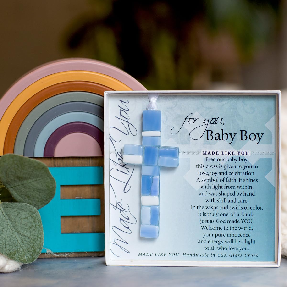 The Grandparent Gift Co. sentiment-inscribed cross with meaningful message for baptism.