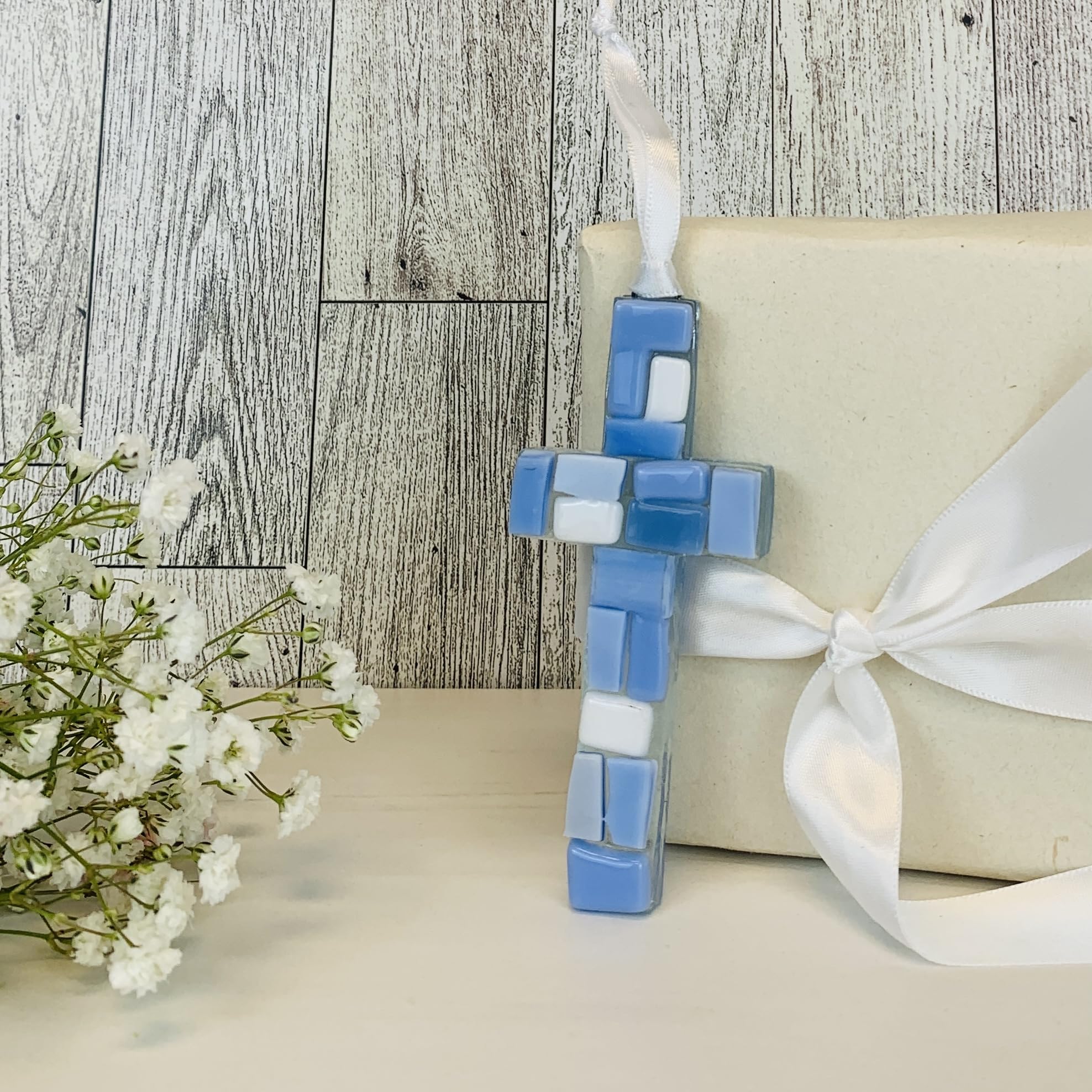 The Grandparent Gift Co. shadow-box-ready cross enhances nursery decor.