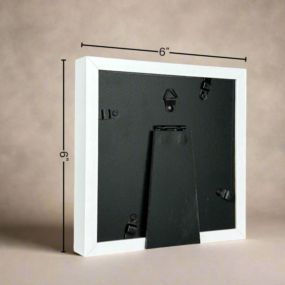 Close-up of white frame highlighting crisp design and finish