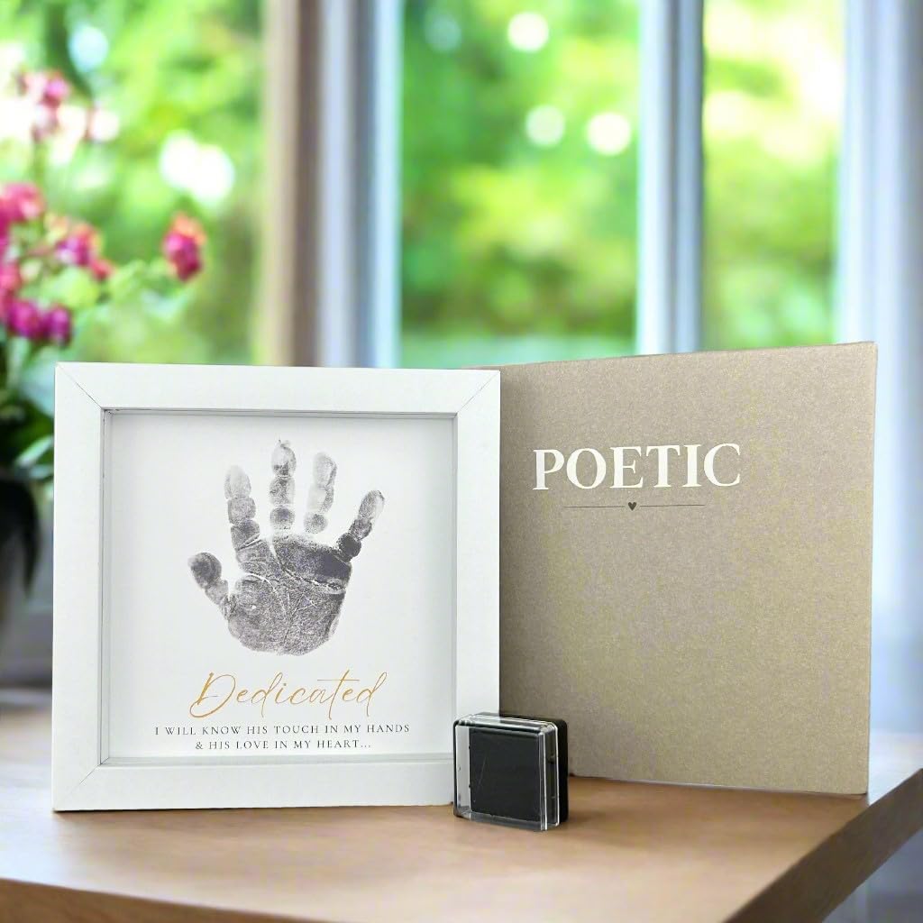 Shadowbox frame with easel back setup for tabletop display