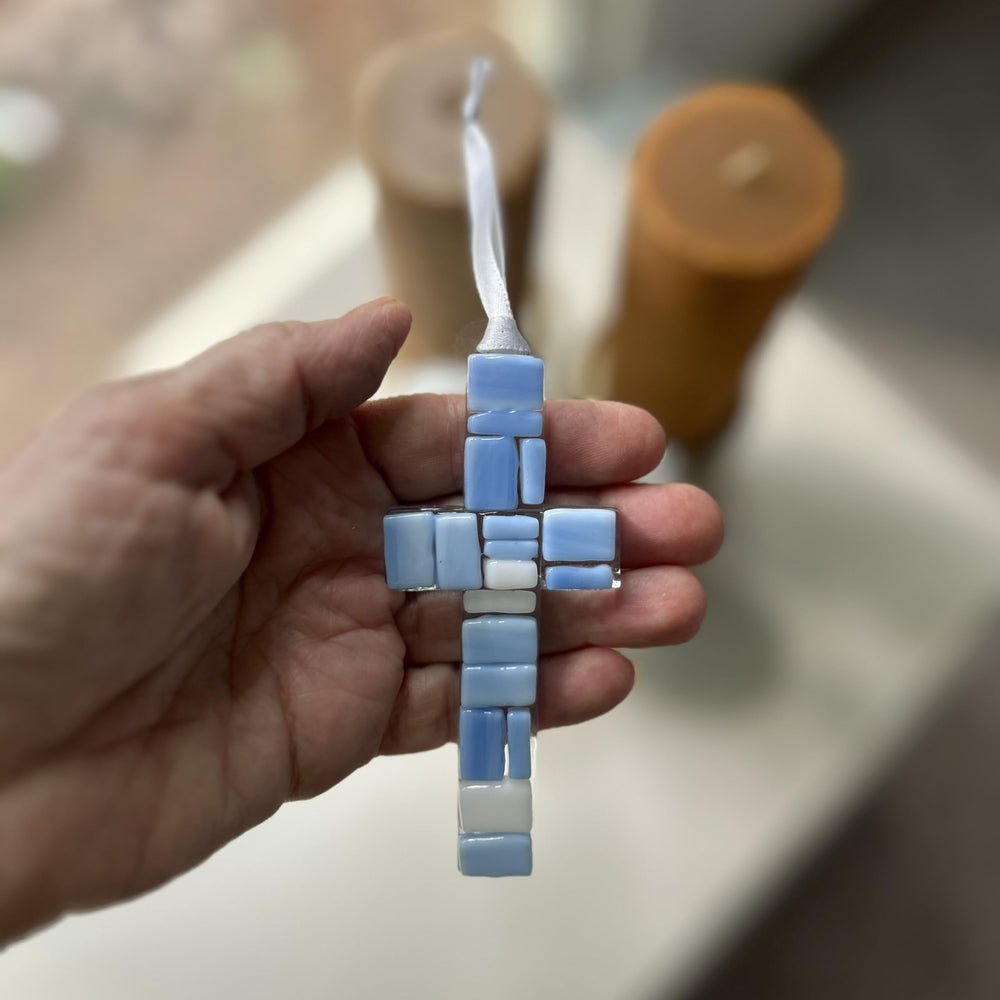 The Grandparent Gift Co. unique handmade cross as a one-of-a-kind keepsake.