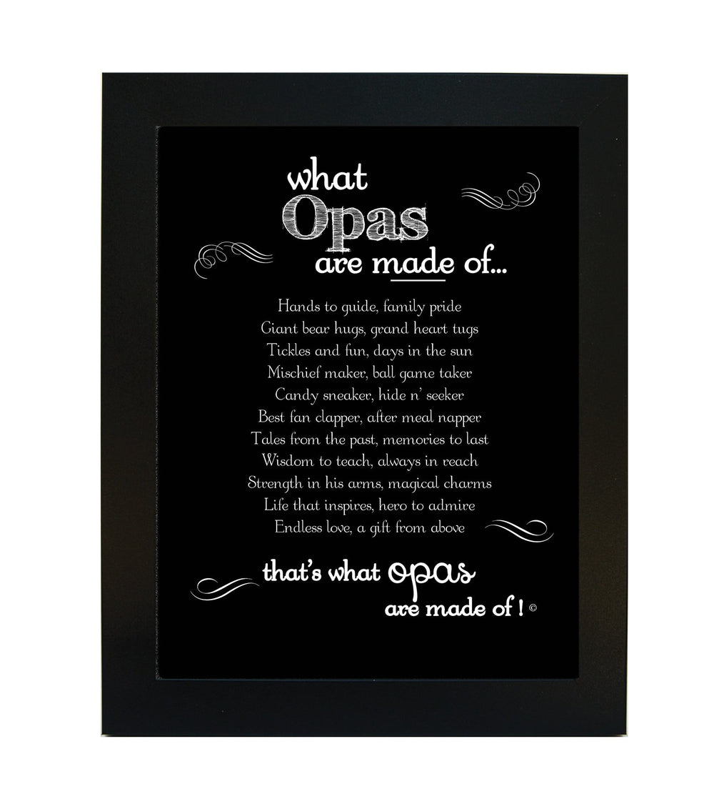USA-made Opa frame adds handcrafted charm for grandpa decor