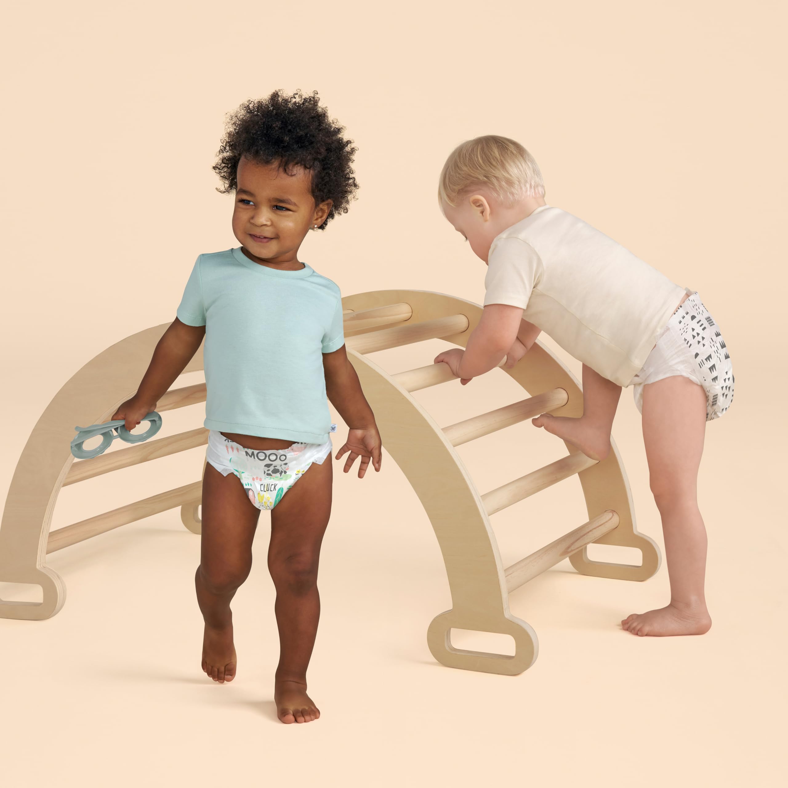 Pattern Play designs on The Honest Company Comfort Dry diaper