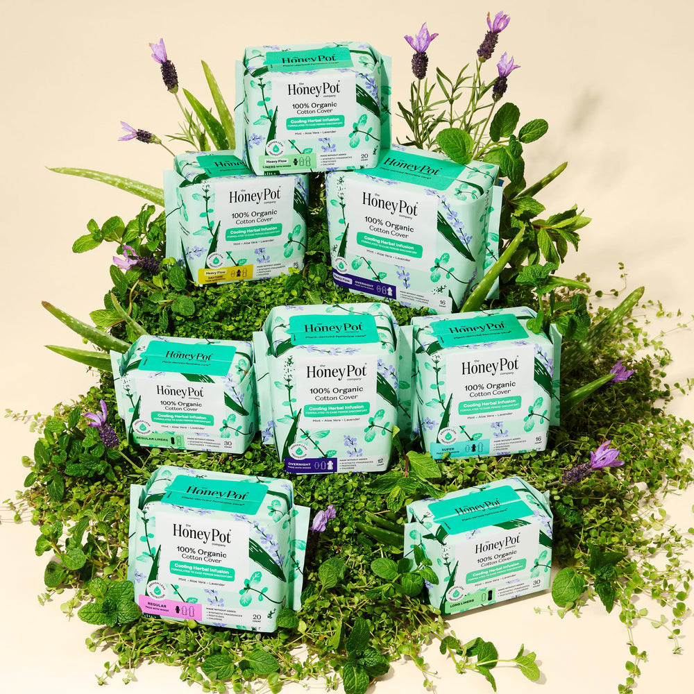 The Honey Pot 16-count pack offers reliable supply for your cycle.