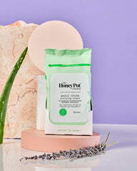 Close-up of a textured wipe from The Honey Pot Anti-Itch Wipes