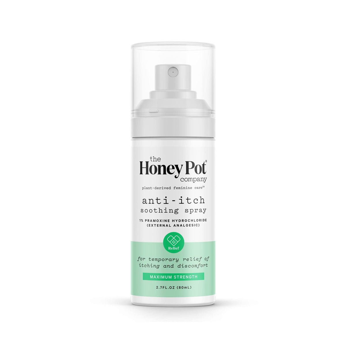 The Honey Pot Company feminine anti-itch spray bottle for on-the-go relief.