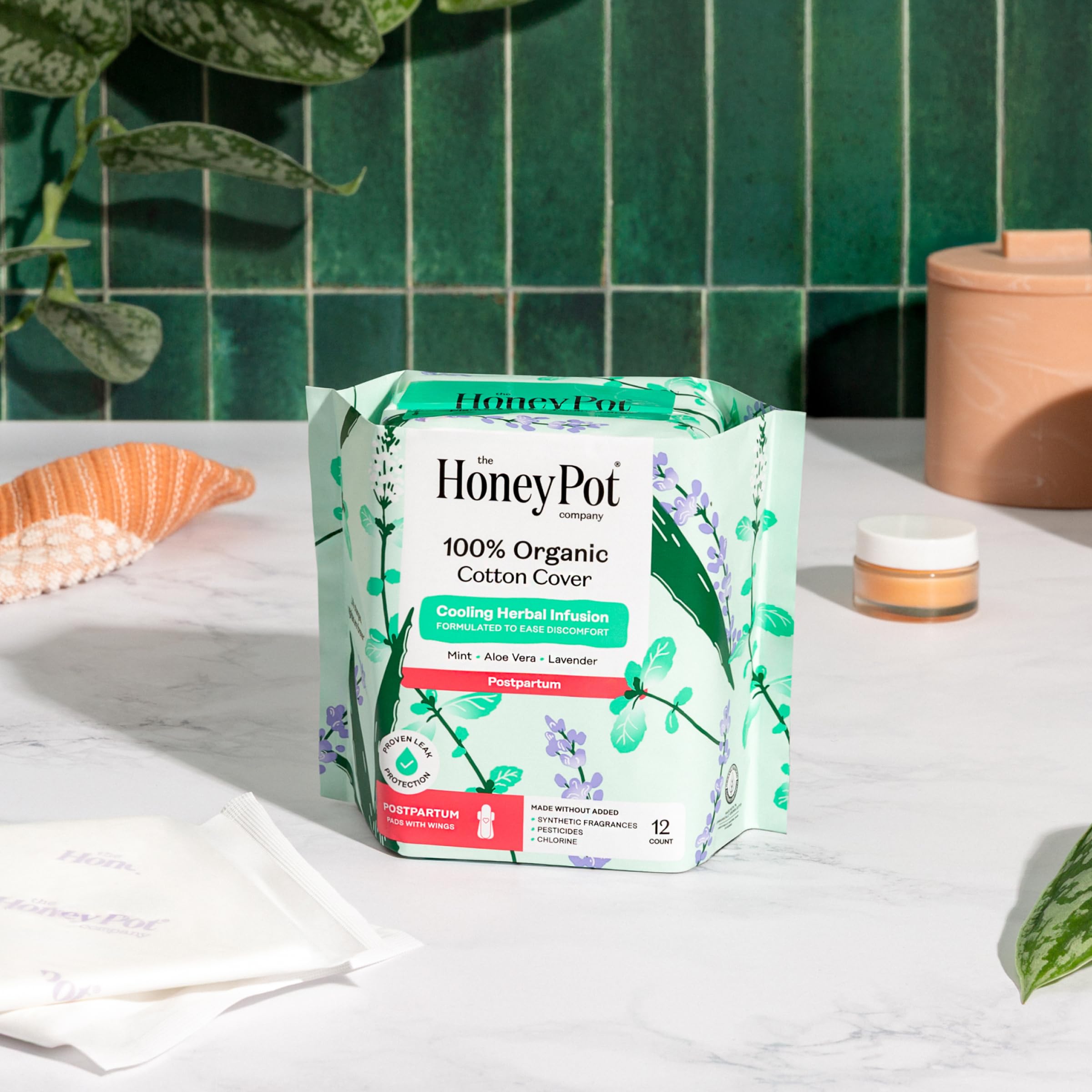 The Honey Pot Company gynecologist-tested postpartum pads are skin-friendly and reassuring.