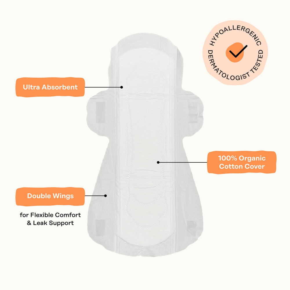 The Honey Pot Company heavy-flow daytime with wings pack demonstrates secure fit