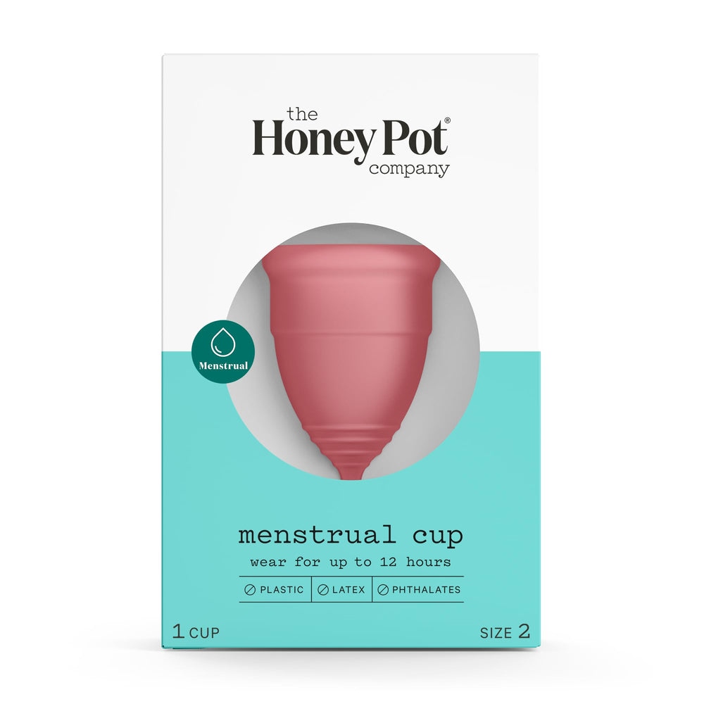 The Honey Pot Size 2 menstrual cup in use for hands-free protection