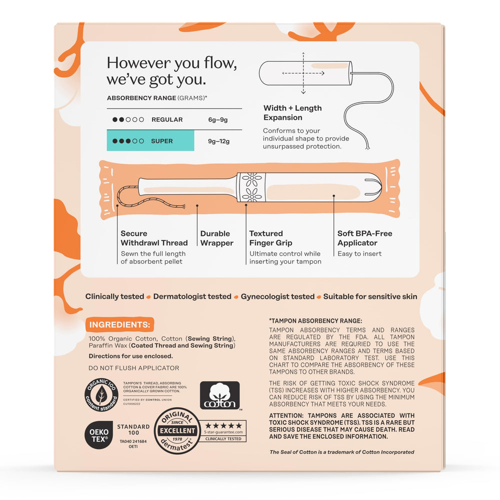 The Honey Pot unscented core offers natural odor absorption and comfort.