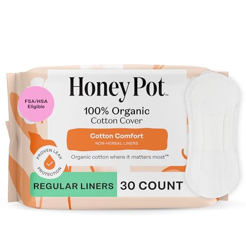 The Honey Pot Organic Cotton Cover Pantiliner offers gentle skin contact and comfort.