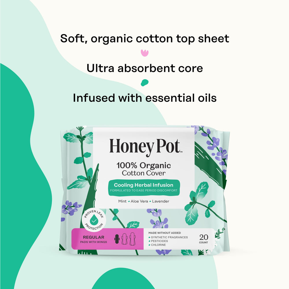 The Honey Pot Company herbal infusion with lavender and mint for cooling feel