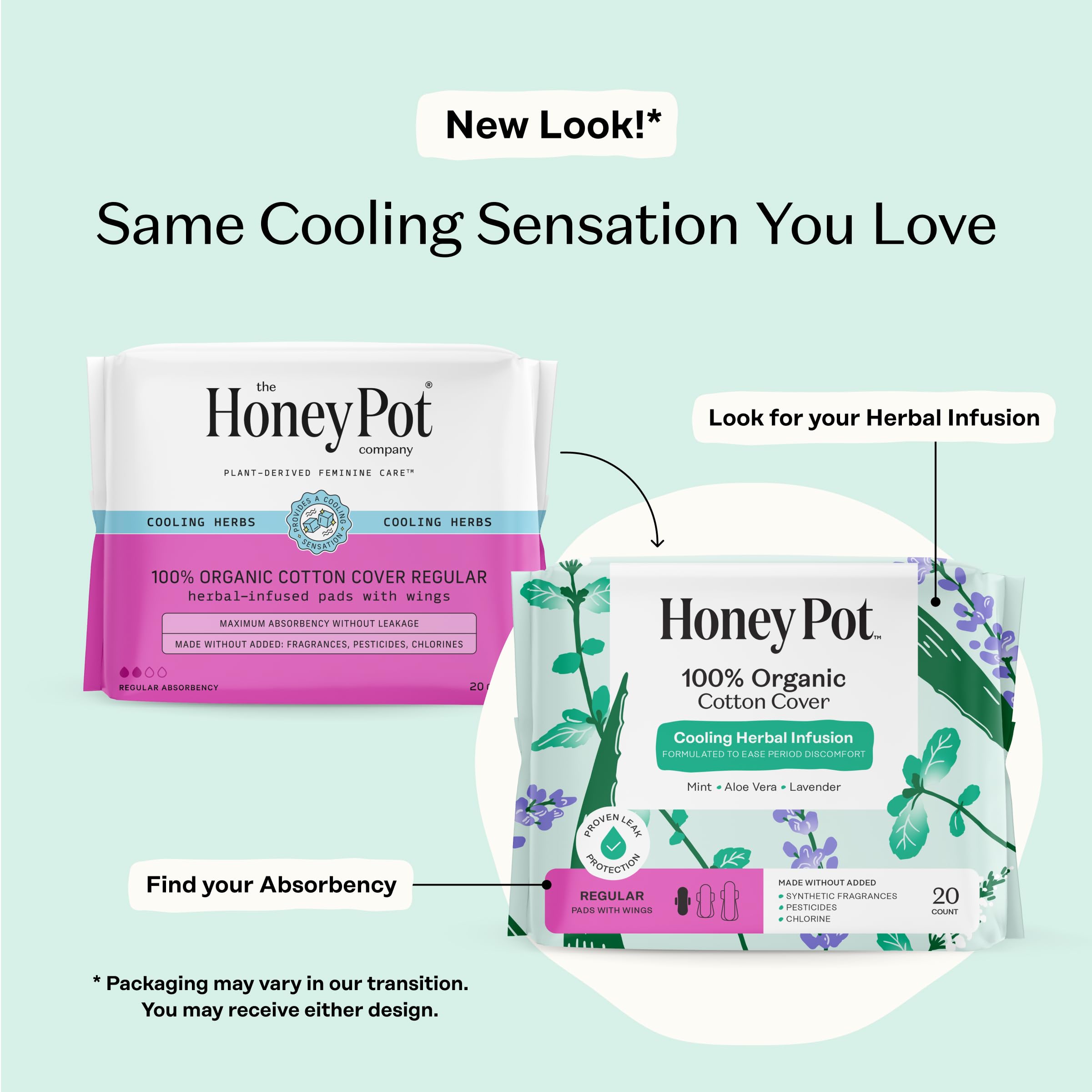 The Honey Pot Company regular pads with wings in use for secure protection during busy days