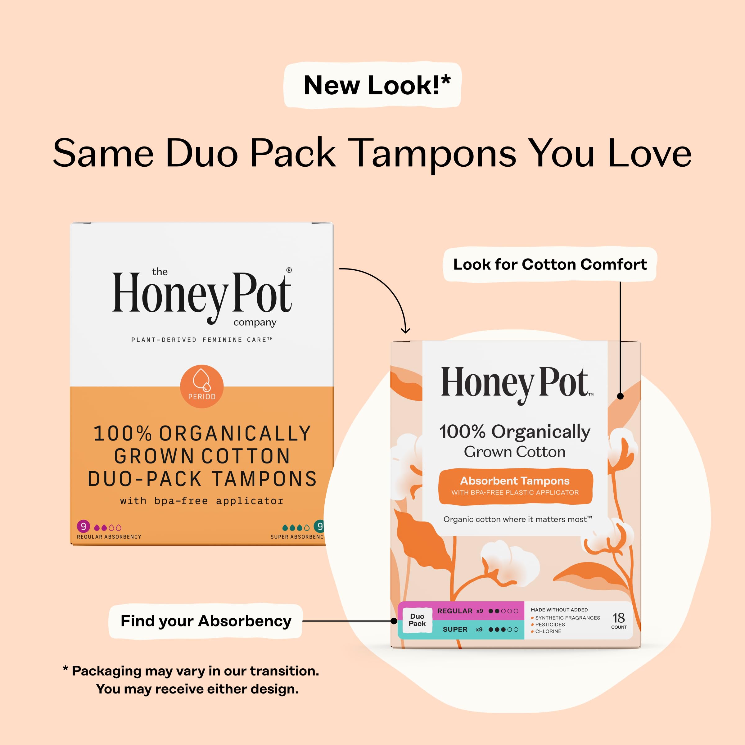 The Honey Pot super tampon with bio-plastic applicator delivers stronger absorbency and comfort