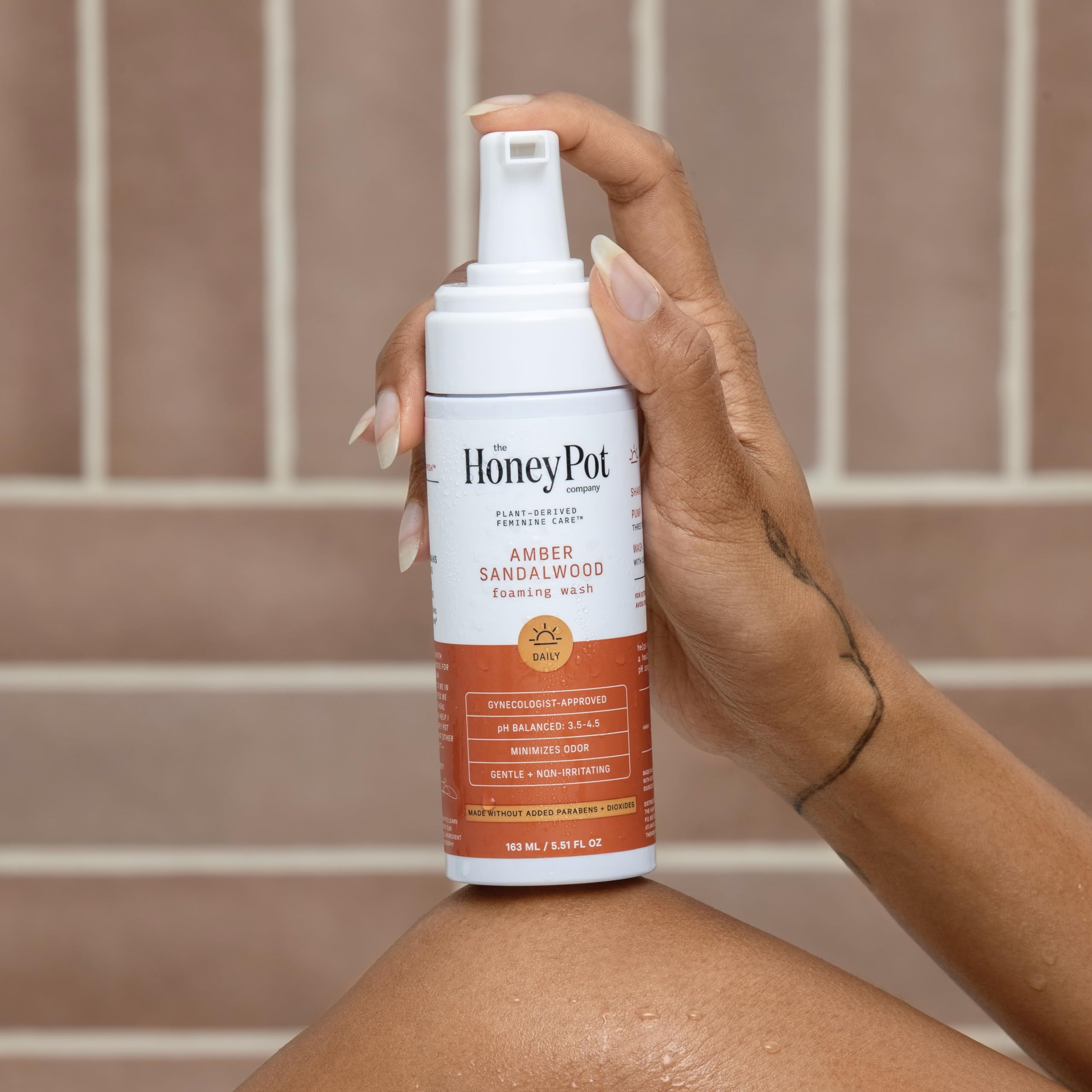 The Honey Pot herbal infused ingredients highlighted for plant-based skin care.