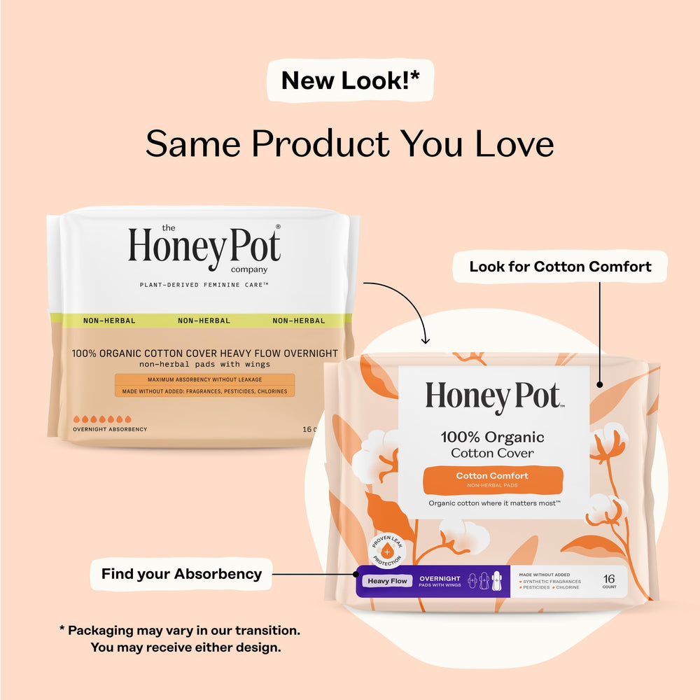 The Honey Pot non-herbal heavy-flow pad ideal for reliable daily protection.