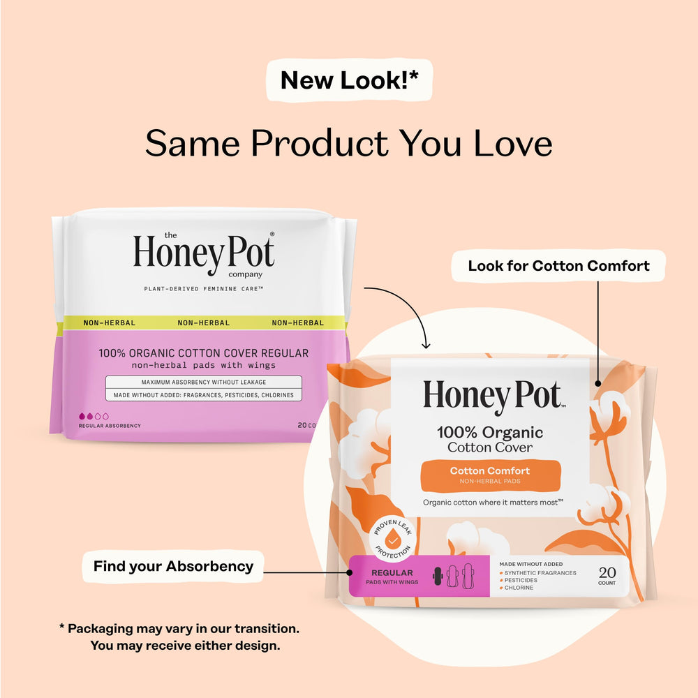 The Honey Pot non-herbal pad organic cotton cover for skin-friendly wear