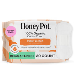 The Honey Pot Non-Herbal pantiliner cover providing gentle daily protection.