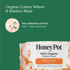 Packaging box of The Honey Pot Non-Herbal pantiliner ready for purchase.