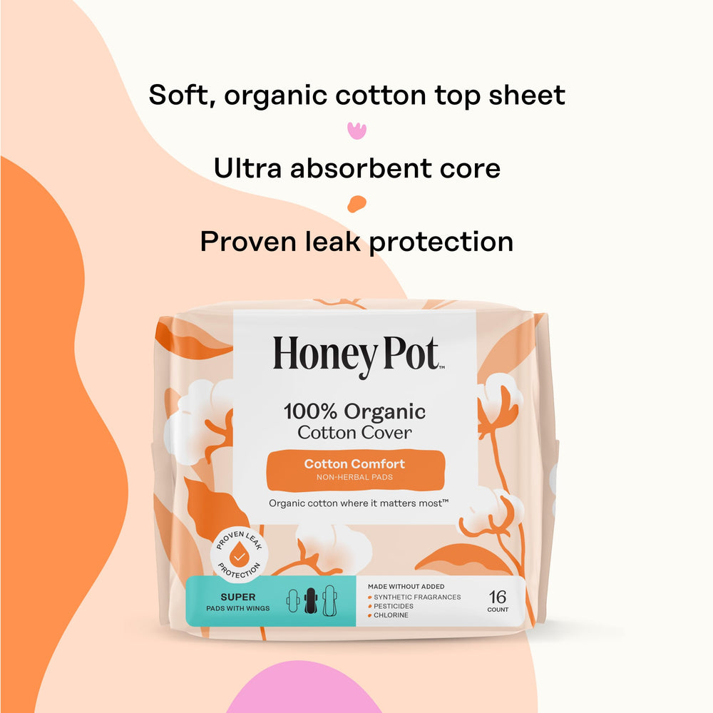 The Honey Pot pad with organic cotton cover, breathable and skin-friendly.