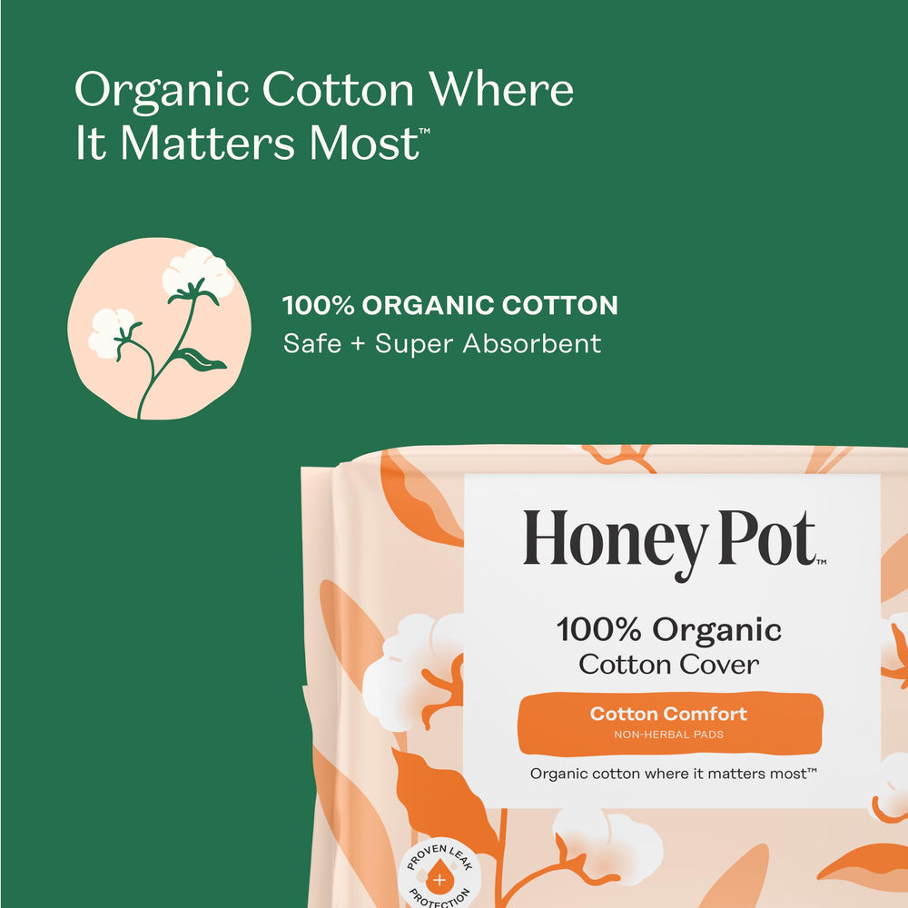 The Honey Pot organic cotton cover close-up showing breathable, skin-friendly material.
