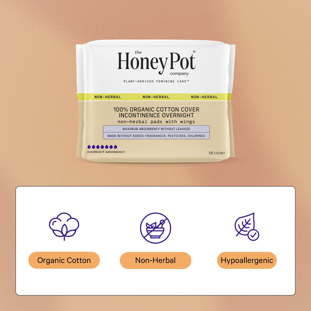 Organic cotton cover from The Honey Pot offers breathable overnight comfort.