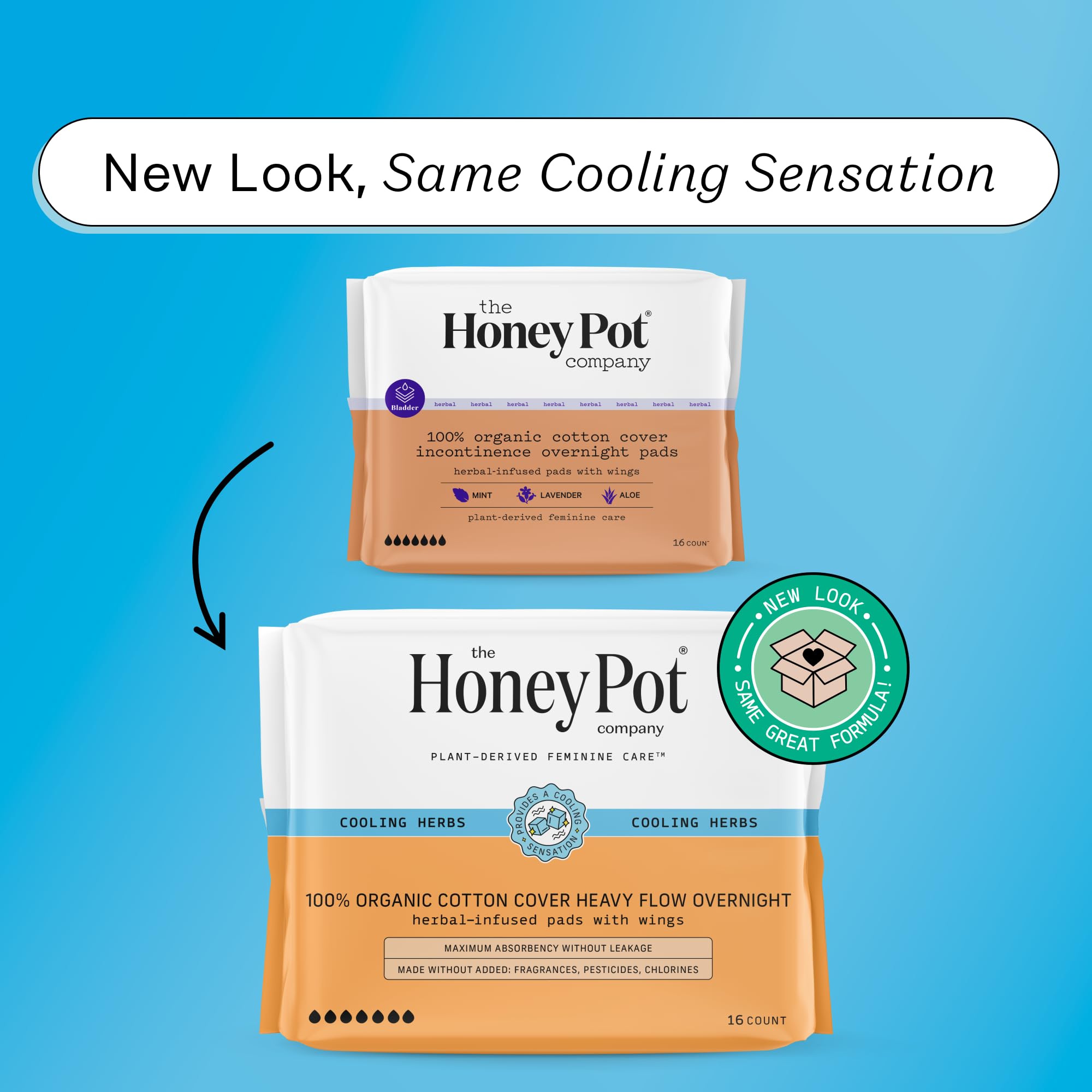 The Honey Pot organic cotton cover offers breathable comfort.